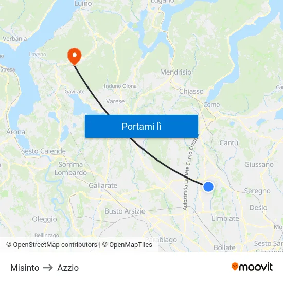 Misinto to Azzio map