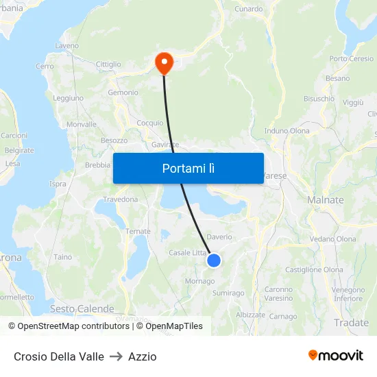 Crosio Della Valle to Azzio map