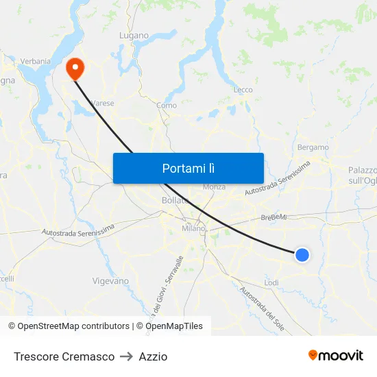 Trescore Cremasco to Azzio map