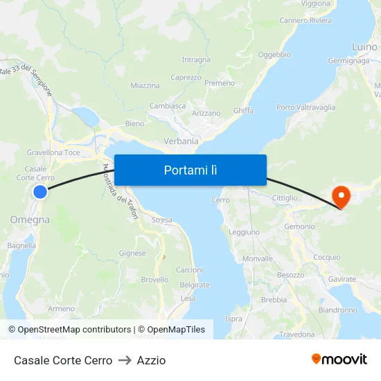 Casale Corte Cerro to Azzio map