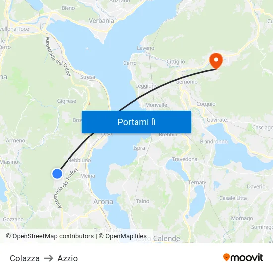 Colazza to Azzio map