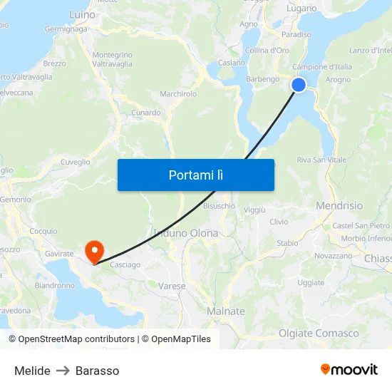 Melide to Barasso map