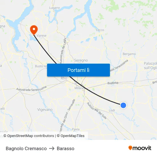 Bagnolo Cremasco to Barasso map