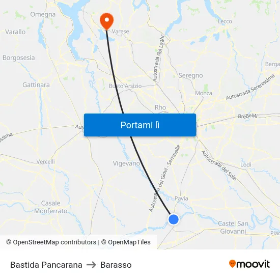Bastida Pancarana to Barasso map