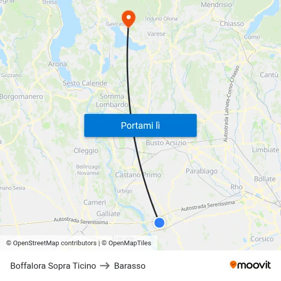 Boffalora Sopra Ticino to Barasso map