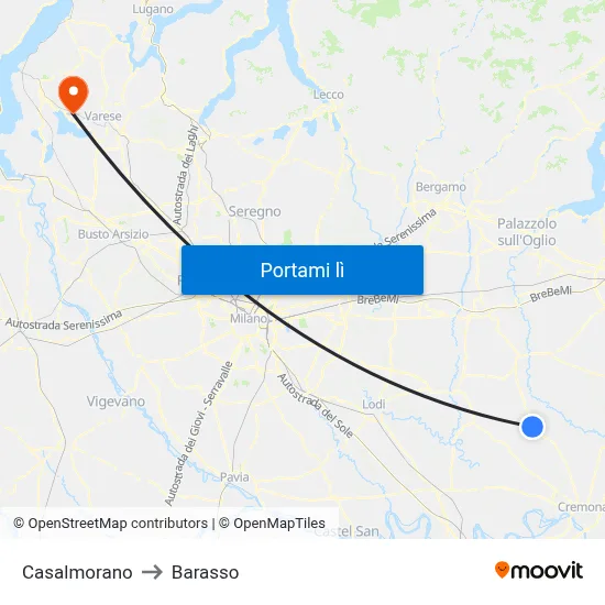 Casalmorano to Barasso map