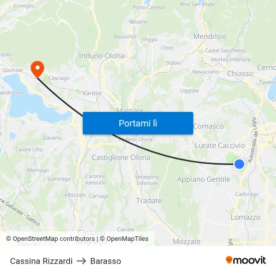 Cassina Rizzardi to Barasso map