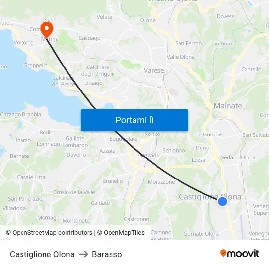 Castiglione Olona to Barasso map
