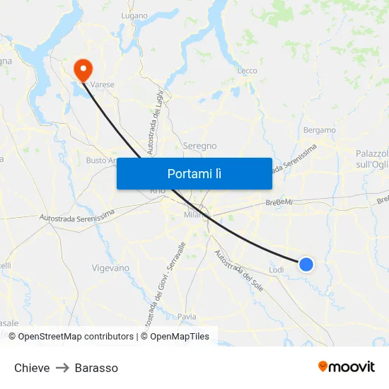 Chieve to Barasso map