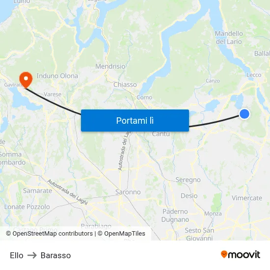 Ello to Barasso map