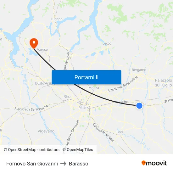 Fornovo San Giovanni to Barasso map