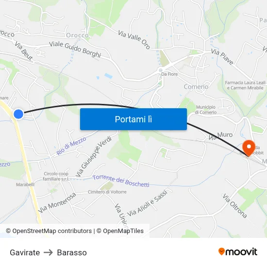 Gavirate to Barasso map