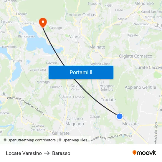 Locate Varesino to Barasso map