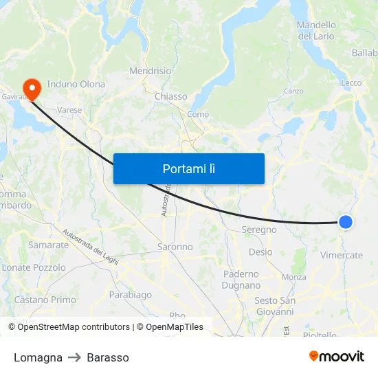 Lomagna to Barasso map