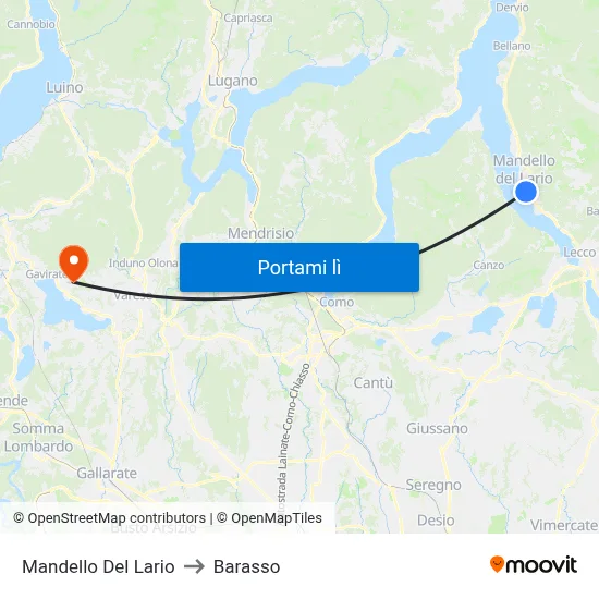 Mandello Del Lario to Barasso map