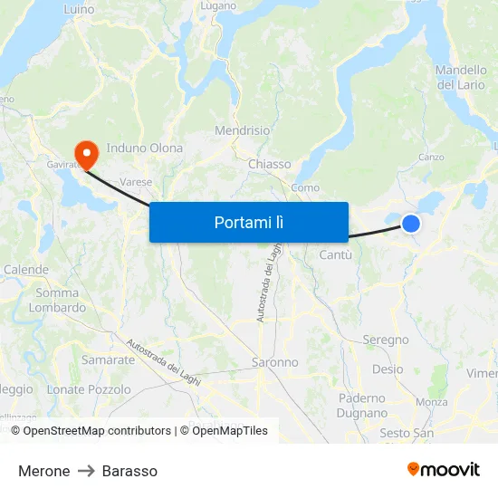 Merone to Barasso map