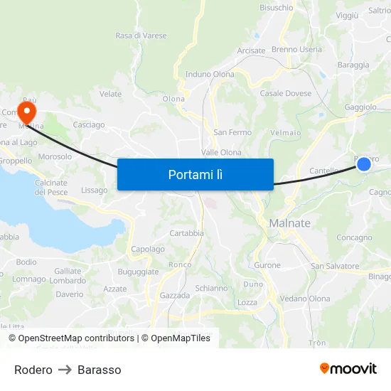 Rodero to Barasso map