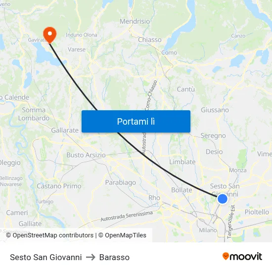 Sesto San Giovanni to Barasso map