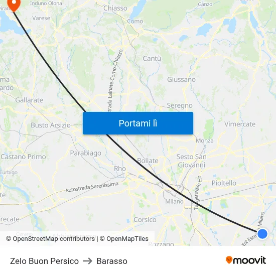 Zelo Buon Persico to Barasso map