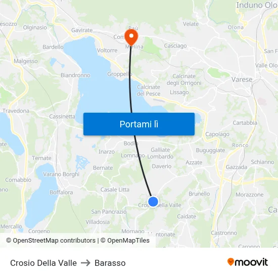 Crosio Della Valle to Barasso map