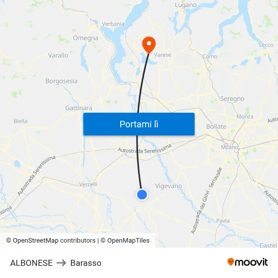 ALBONESE to Barasso map