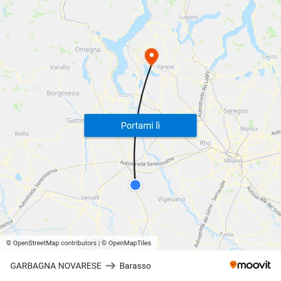 GARBAGNA NOVARESE to Barasso map