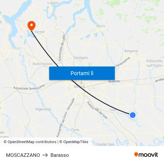 MOSCAZZANO to Barasso map