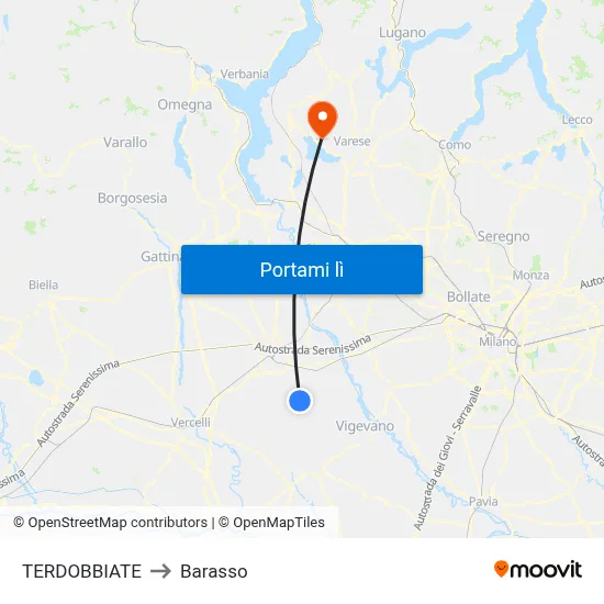 TERDOBBIATE to Barasso map