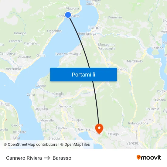 Cannero Riviera to Barasso map