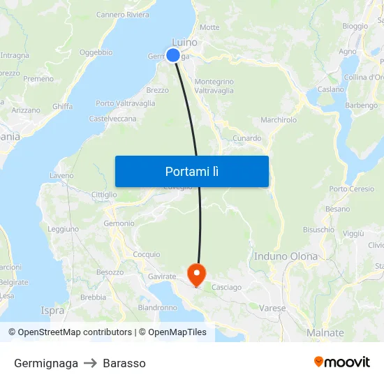 Germignaga to Barasso map