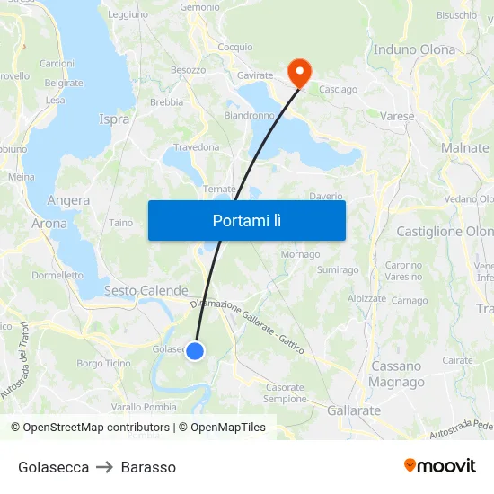 Golasecca to Barasso map