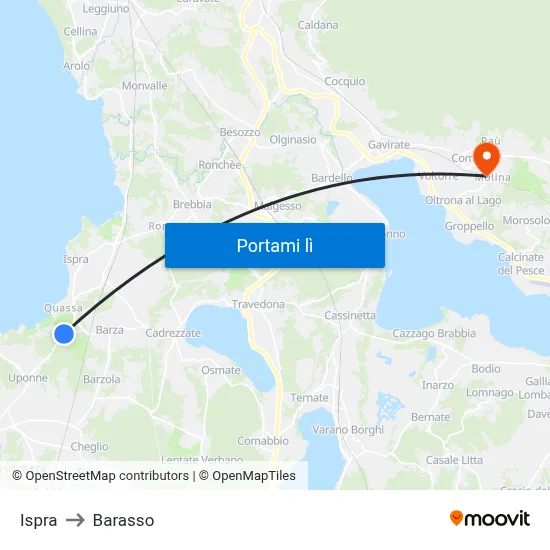Ispra to Barasso map