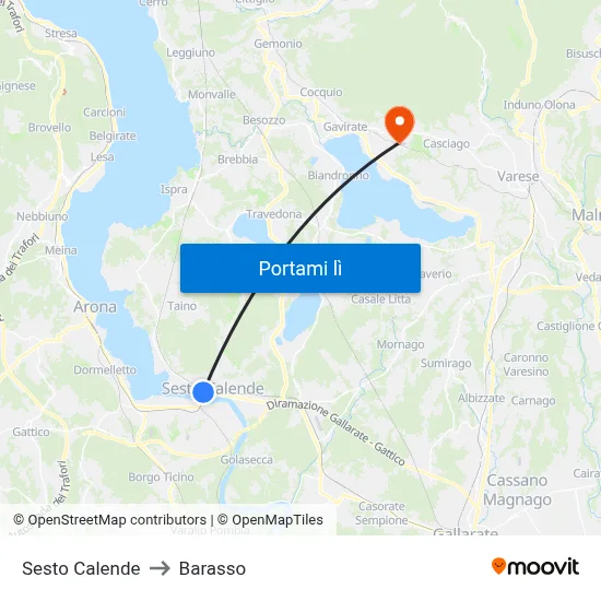 Sesto Calende to Barasso map