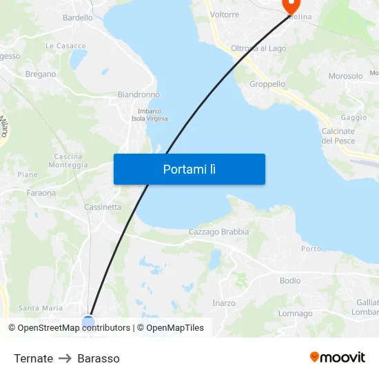Ternate to Barasso map