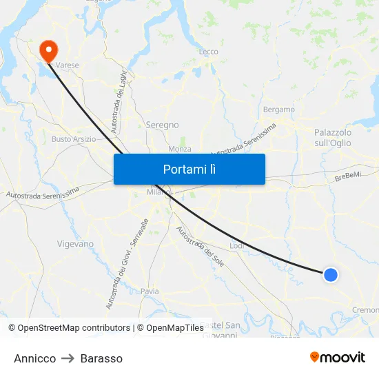 Annicco to Barasso map