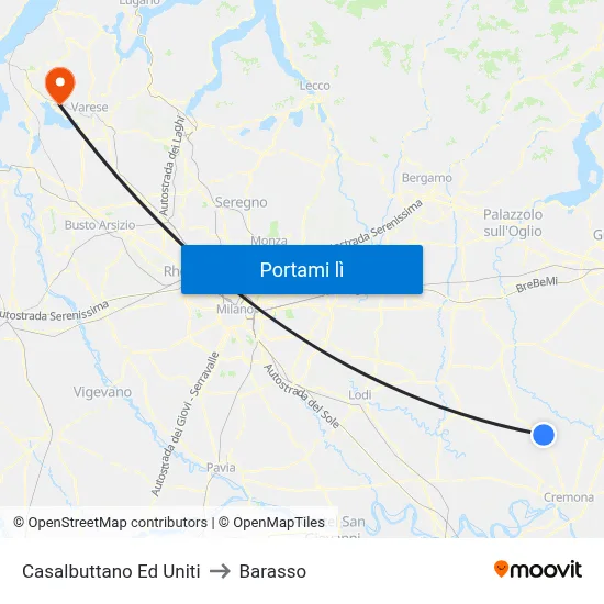 Casalbuttano Ed Uniti to Barasso map