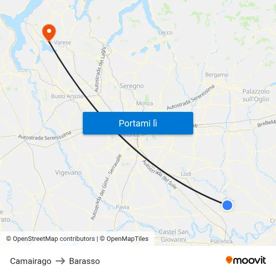 Camairago to Barasso map