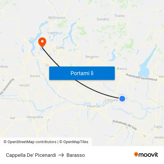 Cappella De' Picenardi to Barasso map