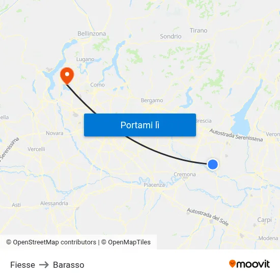 Fiesse to Barasso map