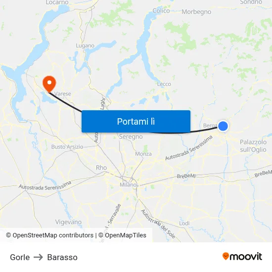 Gorle to Barasso map