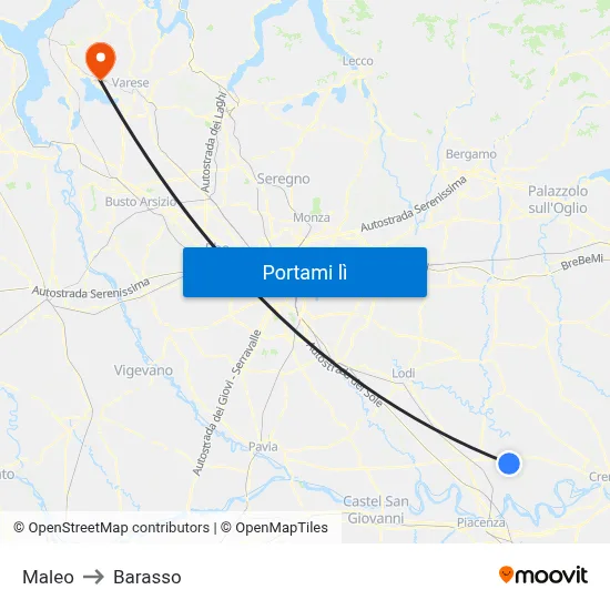 Maleo to Barasso map