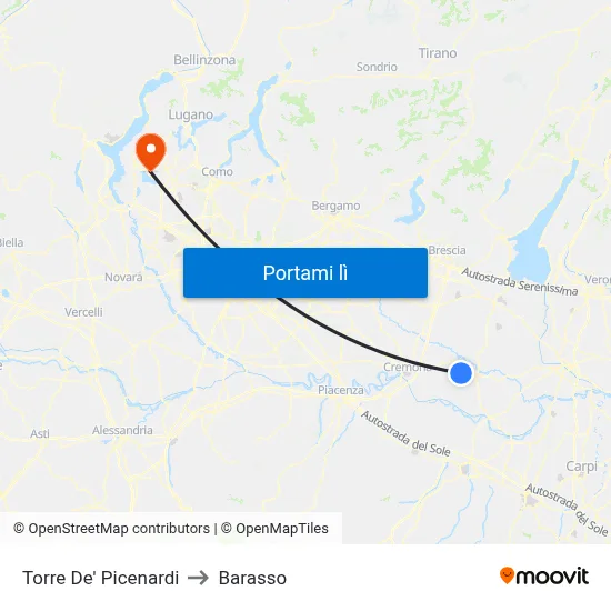 Torre De' Picenardi to Barasso map