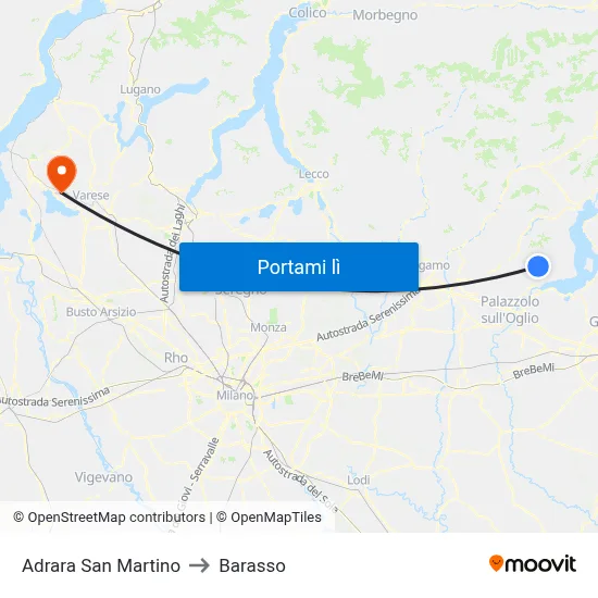 Adrara San Martino to Barasso map