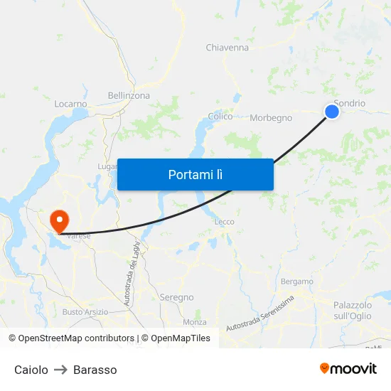 Caiolo to Barasso map