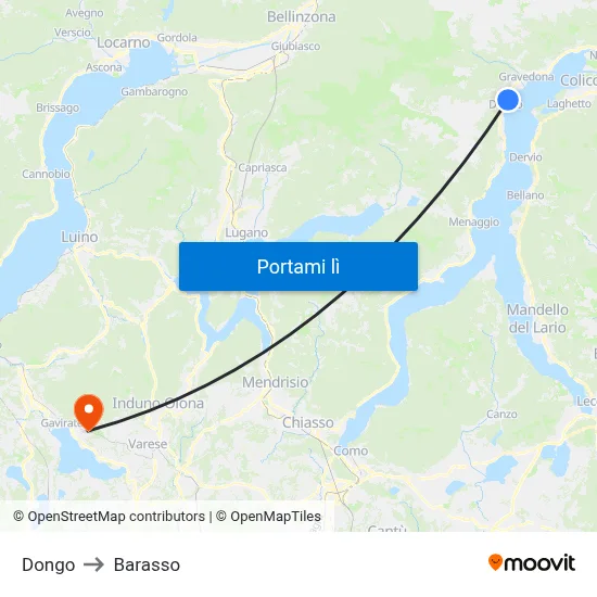 Dongo to Barasso map