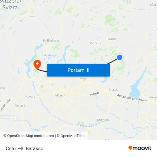Ceto to Barasso map