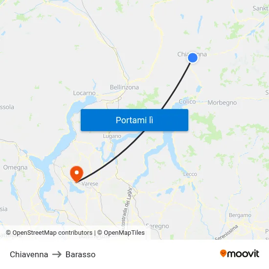 Chiavenna to Barasso map