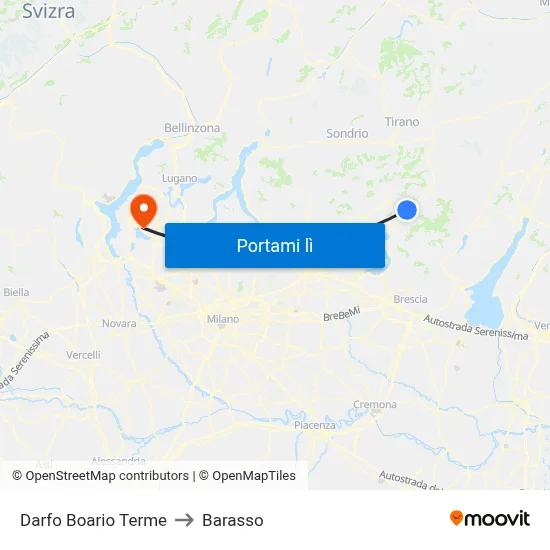 Darfo Boario Terme to Barasso map
