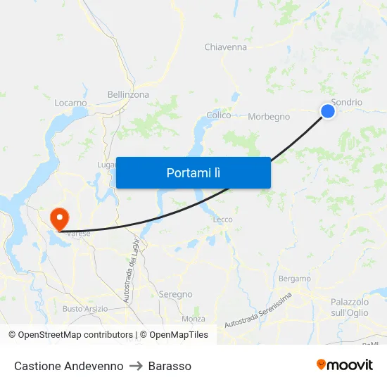 Castione Andevenno to Barasso map