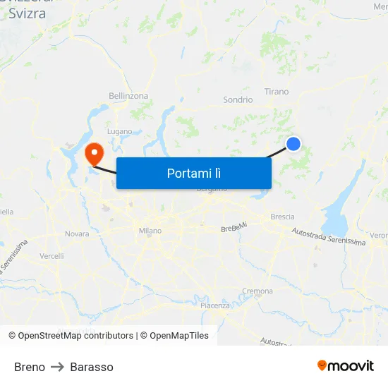 Breno to Barasso map